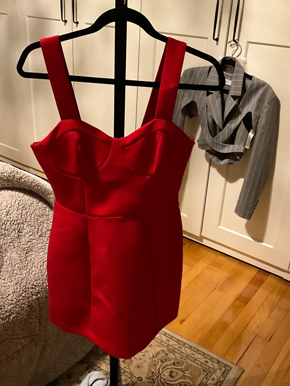 Zara Red Structured Bustier Mini Dress